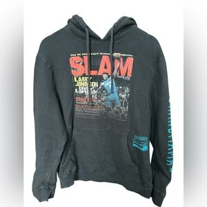 MITCHELL NESS SLAM HOODIE LARRY JOHNSON HORNETS Med Grandmama Charlotte Shirt